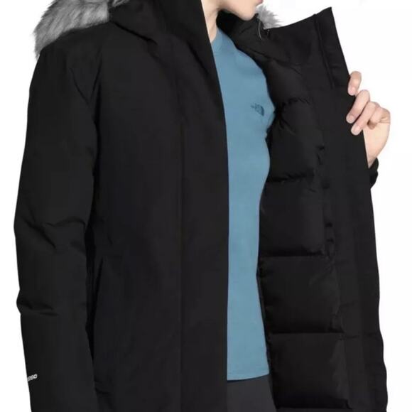 π North Face ARCTIC PARKA Down Black Removable Fur Hood Wind Water Proof 1X NWT - Picture 3 of 15